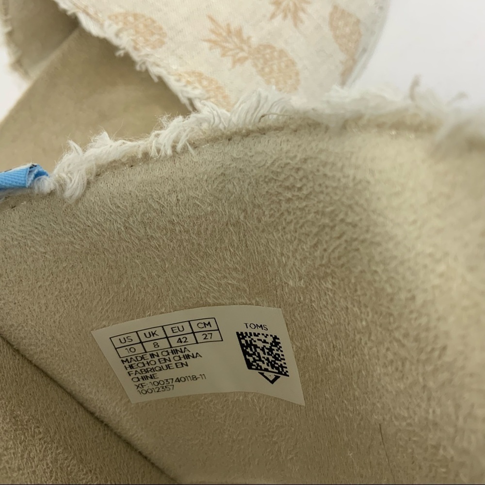 Toms Pineapple Slides. Size 10. Tan And Gold. - Picture 7 of 7